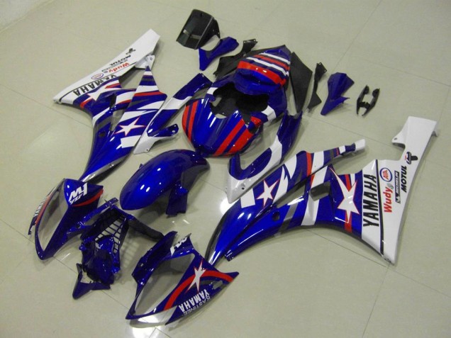 Best 2006-2007 Red Blue Star Yamaha YZF R6 Bike Fairings Best 2006-2007 Red Blue Star Yamaha YZF R6 Bike Fairings