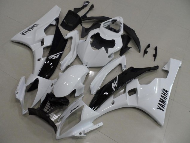 Best 2006-2007 White and Black Yamaha YZF R6 Replacement Motorcycle Fairings