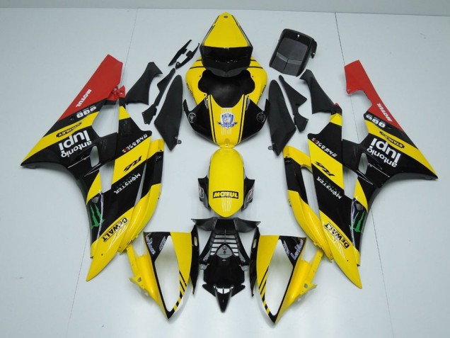 Best 2006-2007 Yellow Black Monster Yamaha YZF R6 Motorcycle Bodywork