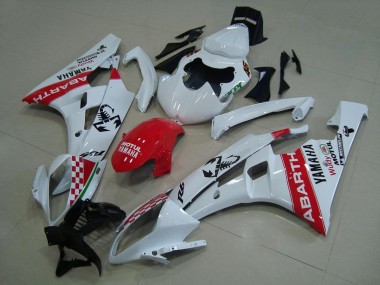 Best 2006-2007 White Red Abarth Yamaha YZF R6 Motorcycle Fairings