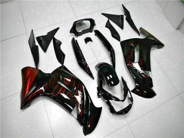 Best 2006-2008 Red Flame Kawasaki EX650 Motorcycle Fairing Best 2006-2008 Red Flame Kawasaki EX650 Motorcycle Fairing