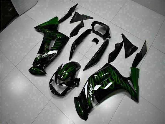 Best 2006-2008 Green Flame Kawasaki EX650 Motorcycle Fairing Kits Best 2006-2008 Green Flame Kawasaki EX650 Motorcycle Fairing Kits