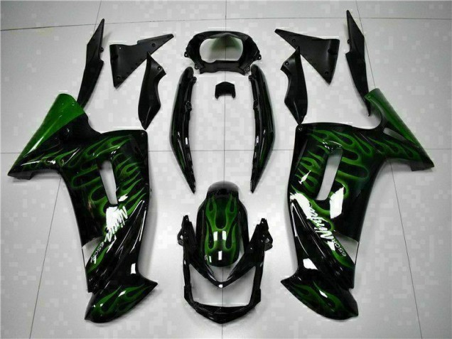 Best 2006-2008 Green Flame Kawasaki EX650 Motorcycle Fairing Kits Best 2006-2008 Green Flame Kawasaki EX650 Motorcycle Fairing Kits