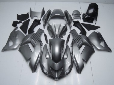 Best 2006-2011 Glossy Grey Kawasaki ZX14R ZZR1400 Replacement Motorcycle Fairings