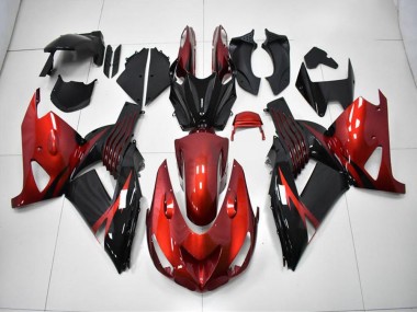 Best 2006-2011 Red Black Kawasaki ZX14R ZZR1400 Motorcycle Fairing Kits