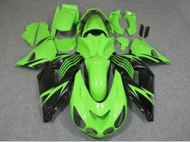 Best 2006-2011 Green Black Kawasaki ZX14R ZZR1400 Bike Fairings