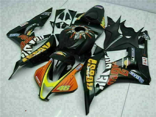 Best 2007-2008 Black Yellow Repsol 46 Honda CBR600RR Motorcycle Bodywork Best 2007-2008 Black Yellow Repsol 46 Honda CBR600RR Motorcycle Bodywork