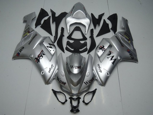 Best 2007-2008 Silver West Kawasaki ZX6R Replacement Fairings Best 2007-2008 Silver West Kawasaki ZX6R Replacement Fairings