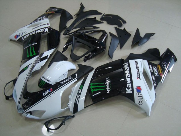 Best 2007-2008 White Monster Kawasaki ZX6R Motorcycle Fairings Best 2007-2008 White Monster Kawasaki ZX6R Motorcycle Fairings