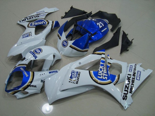 Best 2007-2008 Blue Lucky Strike Suzuki GSXR 1000 K7 Motorbike Fairing Best 2007-2008 Blue Lucky Strike Suzuki GSXR 1000 K7 Motorbike Fairing