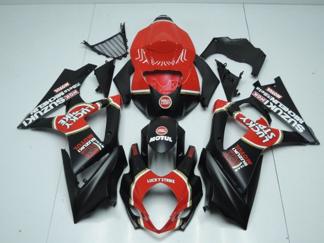Best 2007-2008 Matte Lucky Strike Suzuki GSXR 1000 K7 Motorcycle Bodywork Best 2007-2008 Matte Lucky Strike Suzuki GSXR 1000 K7 Motorcycle Bodywork