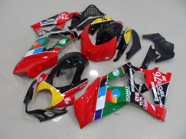 Best 2007-2008 Red and Green Suzuki GSXR 1000 K7 Motorcycle Fairings Kits Best 2007-2008 Red and Green Suzuki GSXR 1000 K7 Motorcycle Fairings Kits