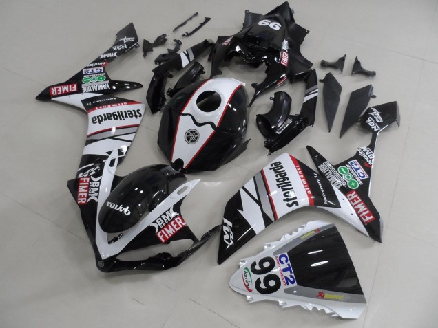 Best 2007-2008 Black White Stickers Packs Yamaha YZF R1 Motorcycle Fairings Kit Best 2007-2008 Black White Stickers Packs Yamaha YZF R1 Motorcycle Fairings Kit