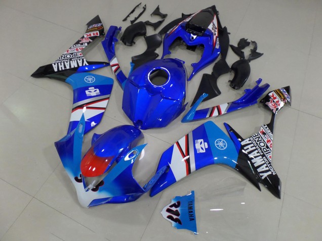 Best 2007-2008 Blue White Black Stickers Yamaha YZF R1 Motorcycle Fairing Best 2007-2008 Blue White Black Stickers Yamaha YZF R1 Motorcycle Fairing