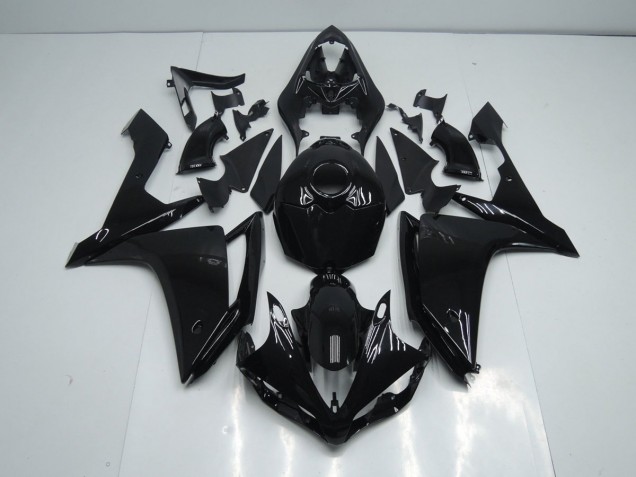 Best 2007-2008 Glossy Black Yamaha YZF R1 Motorcycle Fairing Kit