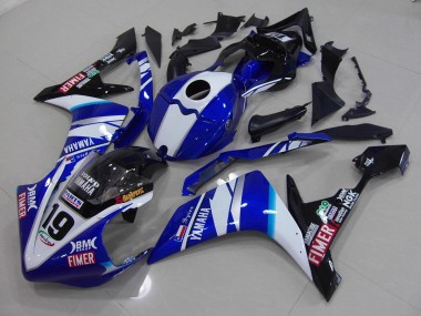 Best 2007-2008 White Blue Yamaha YZF R1 Moto Fairings