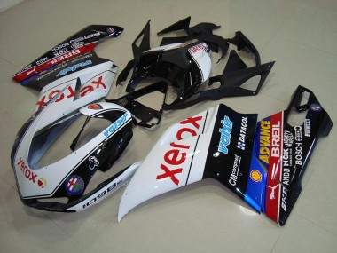Best 2007-2014 Black Xerox Ducati 848 1098 1198 Motorcycle Replacement Fairings