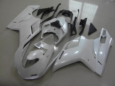 Best 2007-2014 Pear White Black Decals Ducati 848 1098 1198 Motor Fairings