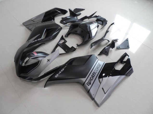 Best 2007-2014 Matte Black Sliver OEM Style Ducati 848 1098 1198 Motorbike Fairings Best 2007-2014 Matte Black Sliver OEM Style Ducati 848 1098 1198 Motorbike Fairings