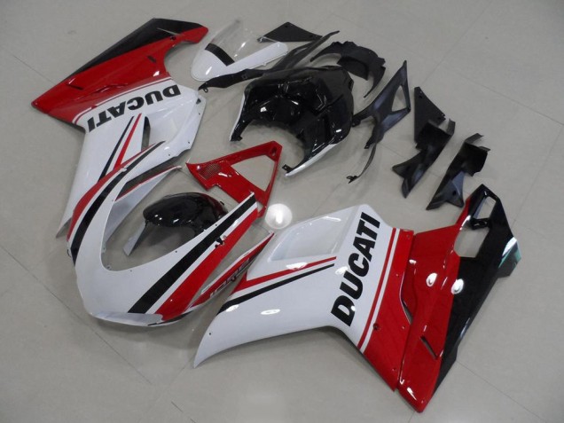 Best 2007-2014 Red White Black Ducati 848 1098 1198 Bike Fairing Kit Best 2007-2014 Red White Black Ducati 848 1098 1198 Bike Fairing Kit