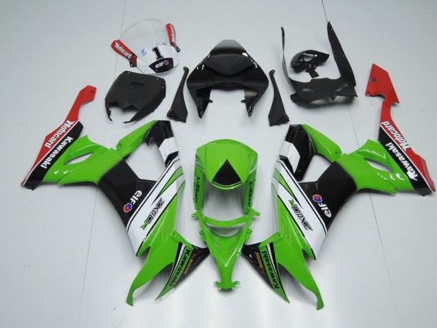 Best 2008-2010 White Black and Green Kawasaki ZX10R Motorcycle Fairing Kits Best 2008-2010 White Black and Green Kawasaki ZX10R Motorcycle Fairing Kits