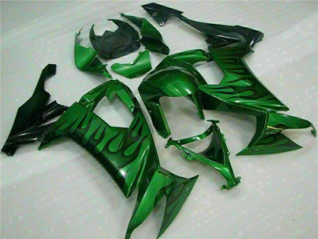 Best 2008-2010 Green Flame Kawasaki ZX10R Bike Fairings Best 2008-2010 Green Flame Kawasaki ZX10R Bike Fairings