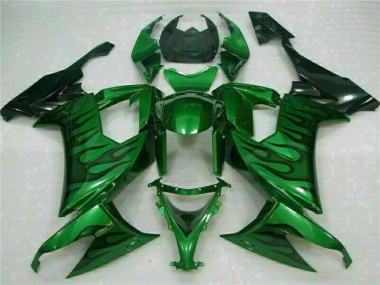Best 2008-2010 Green Flame Kawasaki ZX10R Bike Fairings