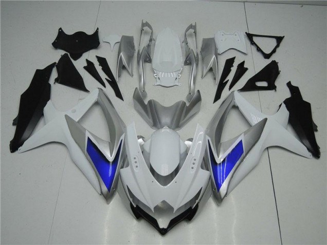 Best 2008-2010 White Silver Blue Suzuki GSXR 600/750 Motorcycle Fairings Kit Best 2008-2010 White Silver Blue Suzuki GSXR 600/750 Motorcycle Fairings Kit