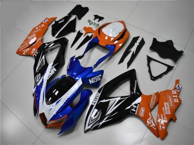 Best 2008-2010 Blue Orange Suzuki GSXR 600/750 Motorcycle Fairings Kit