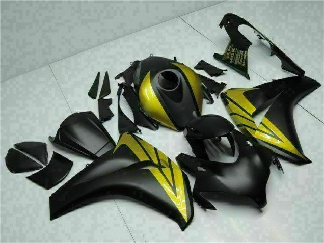 Best 2008-2011 Black Gold Honda CBR1000RR Replacement Motorcycle Fairings