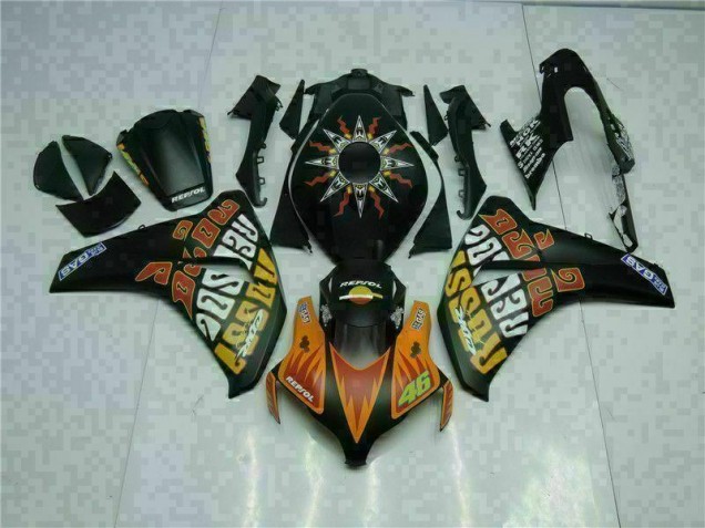 Best 2008-2011 Orange Black Honda CBR1000RR Motorcyle Fairings