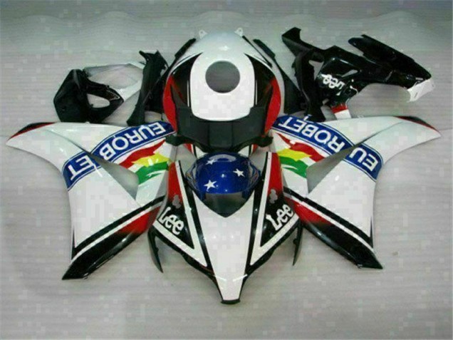 Best 2008-2011 White Blue Red Eurobet Lee Honda CBR1000RR Motorcycle Fairing Kit