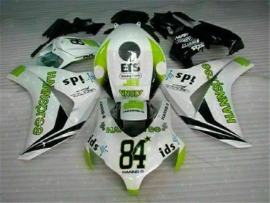 Best 2008-2011 White Green Hannspree 84 Honda CBR1000RR Motorcycle Bodywork