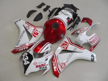 Best 2008-2011 White Red HARC Pro PIAA 634 Honda CBR1000RR Motor Fairings