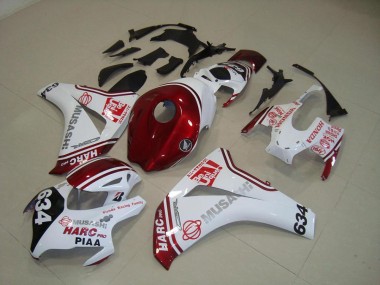 Best 2008-2011 White Red HARC Pro PIAA 634 Honda CBR1000RR Motorcylce Fairings