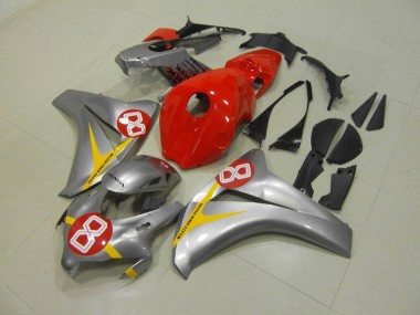 Best 2008-2011 Silver Red 8 Honda CBR1000RR Motorbike Fairings