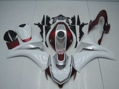 Best 2008-2011 Red White and Silver Honda CBR1000RR Bike Fairing