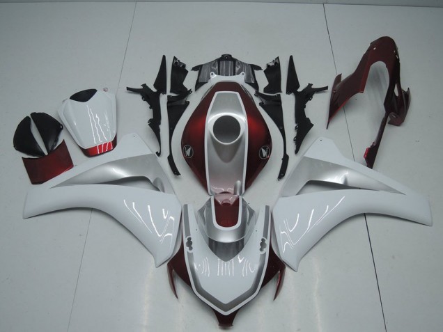 Best 2008-2011 Red White and Silver Honda CBR1000RR Bike Fairing