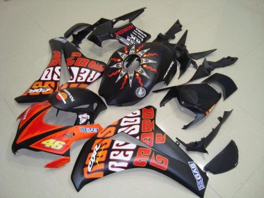 Best 2008-2011 Rossi Matte Black Honda CBR1000RR Motorcycle Replacement Fairings