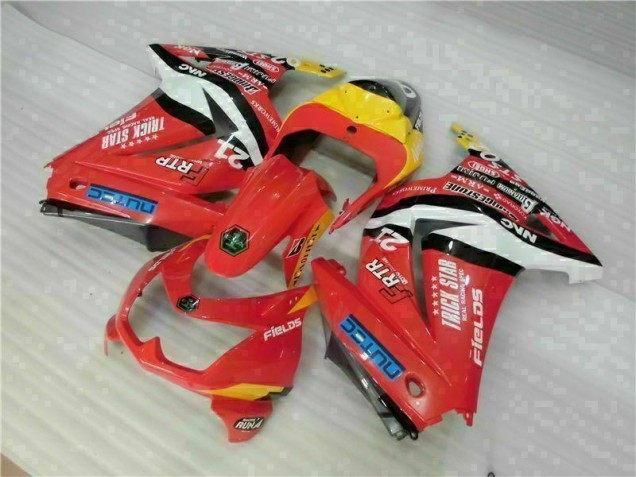 Best 2008-2012 Red Yellow Kawasaki EX250 Motorcycle Fairing Kit