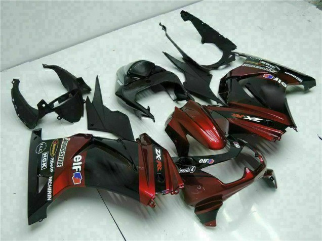 Best 2008-2012 Black Kawasaki EX250 Bike Fairing Kit
