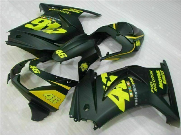 Best 2008-2012 Black Yellow 46 Kawasaki EX250 Motorcycle Fairings Kit