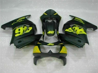 Best 2008-2012 Black Yellow 46 Kawasaki EX250 Motorcycle Fairings Kit
