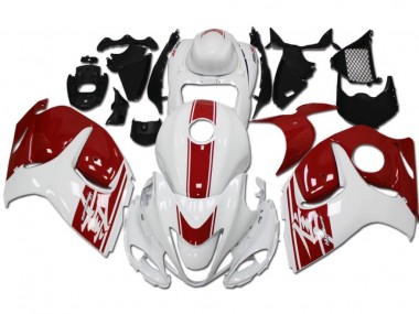 Best 2008-2019 White Red Suzuki GSXR 1300 Hayabusa Replacement Fairings
