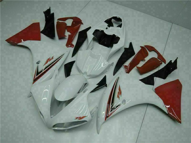 Best 2009-2011 White Red Yamaha YZF R1 Bike Fairing Kit