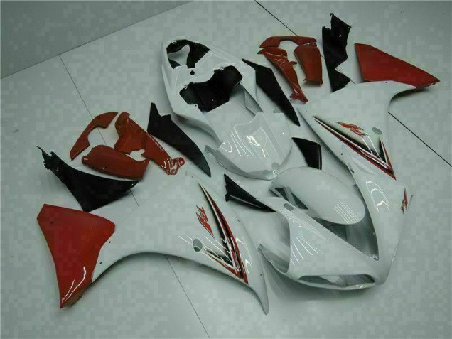 Best 2009-2011 White Red Yamaha YZF R1 Bike Fairing Kit