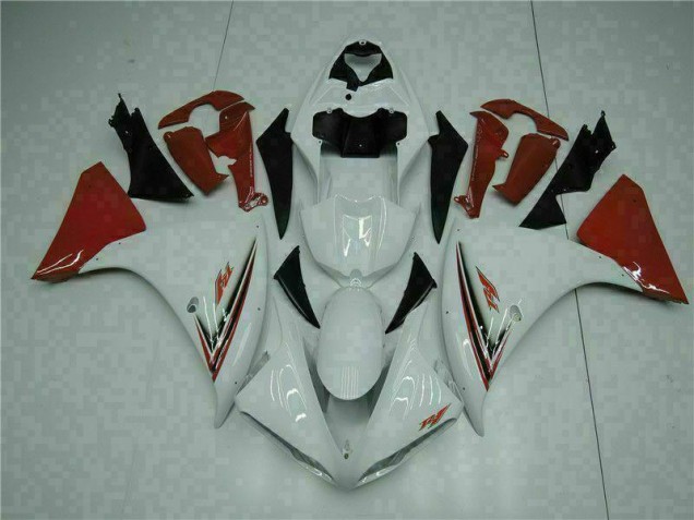 Best 2009-2011 White Red Yamaha YZF R1 Bike Fairing Kit
