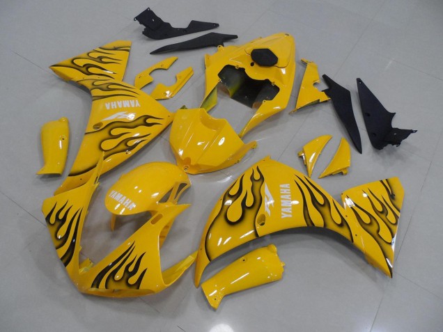 Best 2009-2011 Yellow Black Flame Yamaha YZF R1 Motorcycle Fairings