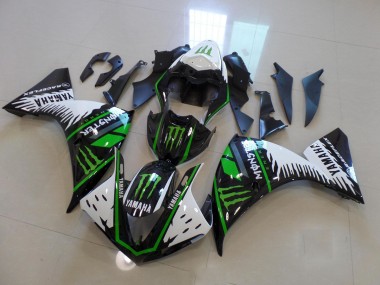 Best 2009-2011 White Green Big Monster Yamaha YZF R1 Motor Fairings