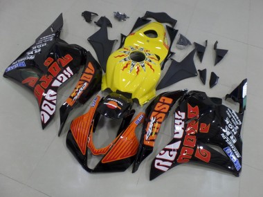 Best 2009-2012 Yellow Rossi Race Honda CBR600RR Motorcycle Fairings Kits